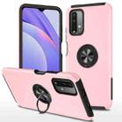 For Xiaomi Redmi Note9 4G PC + TPU Shockproof Magnetic Protective Case with Invisible Ring Holder(Rose Gold) - 1