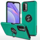 For Xiaomi Redmi Note9 4G PC + TPU Shockproof Magnetic Protective Case with Invisible Ring Holder(Dark Green) - 1