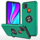 For Xiaomi Redmi 9C PC + TPU Shockproof Magnetic Protective Case with Invisible Ring Holder(Dark Green) - 1