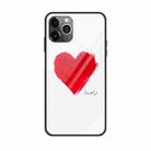 For iPhone 11 Pro Colorful Painted Glass Case(Love) - 1