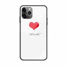 For iPhone 11 Pro Colorful Painted Glass Case(Red Heart) - 1