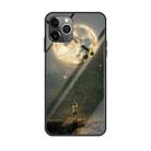 For iPhone 11 Pro Colorful Painted Glass Case(Moon) - 1
