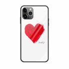 For iPhone 11 Pro Max Colorful Painted Glass Case(Love) - 1