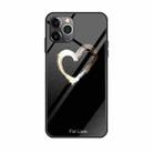 For iPhone 11 Pro Max Colorful Painted Glass Case(Black Love) - 1