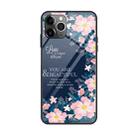For iPhone 11 Pro Max Colorful Painted Glass Case(Flower) - 1