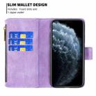 For iPhone 11 Pro Max Flying Butterfly Embossing Pattern Zipper Horizontal Flip Leather Case with Holder & Card Slots & Wallet(Purple) - 6