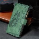 For iPhone 12 mini Flying Butterfly Embossing Pattern Zipper Horizontal Flip Leather Case with Holder & Card Slots & Wallet(Green) - 7