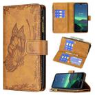 For Nokia 1.4 Flying Butterfly Embossing Pattern Zipper Horizontal Flip Leather Case with Holder & Card Slots & Wallet(Brown) - 1