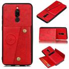 For Xiaomi Redmi 8 Shockproof Magnetic PU + TPU Protective Case with Card Slots(Red) - 1