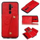 For OPPO A9 (2020) Shockproof Magnetic PU + TPU Protective Case with Card Slots(Red) - 1