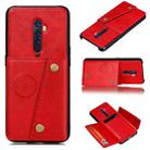 For OPPO Reno2 Shockproof Magnetic PU + TPU Protective Case with Card Slots(Red) - 1