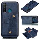 For OPPO Realme 5 Shockproof Magnetic PU + TPU Protective Case with Card Slots(Blue) - 1
