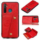 For OPPO Realme 5 Pro Shockproof Magnetic PU + TPU Protective Case with Card Slots(Red) - 1