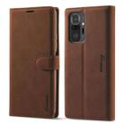 For Xiaomi Redmi Note 10S Forwenw F1 Series Matte Strong Magnetism Horizontal Flip Leather Case with Holder & Card Slots & Wallet & Photo Frame(Brown) - 1