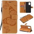 For OPPO A74 4G / F19 4G Pressed Printing Butterfly Pattern Horizontal Flip PU Leather Case with Holder & Card Slots & Wallet & Lanyard(Yellow) - 1