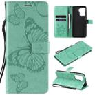 For OPPO A94 5G / F19 Pro / Reno 5F Pressed Printing Butterfly Pattern Horizontal Flip PU Leather Case with Holder & Card Slots & Wallet & Lanyard(Green) - 1