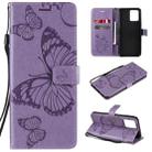 For OPPO Realme 8 Pro / Realme 8 Pressed Printing Butterfly Pattern Horizontal Flip PU Leather Case with Holder & Card Slots & Wallet & Lanyard(Purple) - 1