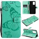 For OPPO Realme V13 Pressed Printing Butterfly Pattern Horizontal Flip PU Leather Case with Holder & Card Slots & Wallet & Lanyard(Green) - 1
