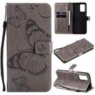 For OPPO Realme V13 Pressed Printing Butterfly Pattern Horizontal Flip PU Leather Case with Holder & Card Slots & Wallet & Lanyard(Gray) - 1