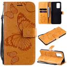 For OPPO Realme V13 Pressed Printing Butterfly Pattern Horizontal Flip PU Leather Case with Holder & Card Slots & Wallet & Lanyard(Yellow) - 1