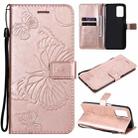 For OPPO Realme V13 Pressed Printing Butterfly Pattern Horizontal Flip PU Leather Case with Holder & Card Slots & Wallet & Lanyard(Rose Gold) - 1