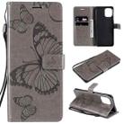 For OPPO Find X3 Pro / Find X3 Pressed Printing Butterfly Pattern Horizontal Flip PU Leather Case with Holder & Card Slots & Wallet & Lanyard(Gray) - 1