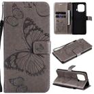 For Xiaomi Mi 11 Pro Pressed Printing Butterfly Pattern Horizontal Flip PU Leather Case with Holder & Card Slots & Wallet & Lanyard(Gray) - 1