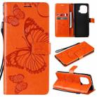 For Xiaomi Mi 11 Pro Pressed Printing Butterfly Pattern Horizontal Flip PU Leather Case with Holder & Card Slots & Wallet & Lanyard(Orange) - 1