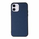 For iPhone 11 Carbon Fiber Skin PU + PC + TPU Shockprof Protective Case (Blue) - 1
