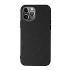 For iPhone 11 Pro Max Carbon Fiber Skin PU + PC + TPU Shockprof Protective Case (Black) - 1