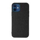 For iPhone 12 mini Carbon Fiber Skin PU + PC + TPU Shockprof Protective Case (Black) - 1