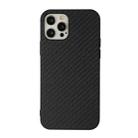 For iPhone 12 Pro Carbon Fiber Skin PU + PC + TPU Shockprof Protective Case(Black) - 1