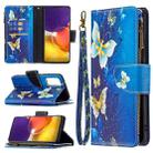 For Samsung Galaxy A82 5G Colored Drawing Pattern Zipper Horizontal Flip Leather Case with Holder & Card Slots & Wallet(Gold Butterfly) - 1