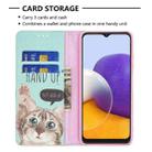 For Samsung Galaxy A22 5G Colored Drawing Pattern Invisible Magnetic Horizontal Flip PU Leather Case with Holder & Card Slots & Wallet(Cat) - 6