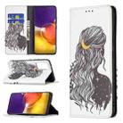 For Samsung Galaxy A82 5G Colored Drawing Pattern Invisible Magnetic Horizontal Flip PU Leather Case with Holder & Card Slots & Wallet(Girl) - 1