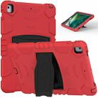 3-Layer Protection  Screen Frame + PC + Silicone Shockproof Combination Case with Holder For iPad 9.7 (2018) / (2017) / Air 2 / Pro 9.7(Red+Black) - 1