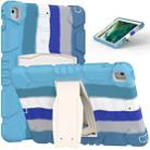 3-Layer Protection  Screen Frame + PC + Silicone Shockproof Combination Case with Holder For iPad 9.7 (2018) / (2017) / Air 2 / Pro 9.7(Colorful Blue) - 1