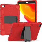 For iPad 10.2 2021 / 2020 / 2019 3-Layer Protection Screen Frame + PC + Silicone Shockproof Combination Case with Holder(Red+Black) - 1