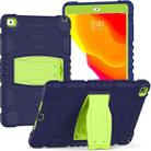 For iPad 10.2 2021 / 2020 / 2019 3-Layer Protection Screen Frame + PC + Silicone Shockproof Combination Case with Holder(NavyBlue+Lime) - 1