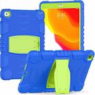 For iPad 10.2 2021 / 2020 / 2019 3-Layer Protection Screen Frame + PC + Silicone Shockproof Combination Case with Holder(Blue+Lime) - 1