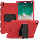 3-Layer Protection  Screen Frame + PC + Silicone Shockproof Combination Case with Holder For iPad Pro 10.5 (2019) / (2017)(Red+Black) - 1