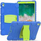 3-Layer Protection  Screen Frame + PC + Silicone Shockproof Combination Case with Holder For iPad Pro 10.5 (2019) / (2017)(Blue+Lime) - 1