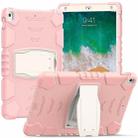 3-Layer Protection  Screen Frame + PC + Silicone Shockproof Combination Case with Holder For iPad Pro 10.5 (2019) / (2017)(Cherry Blossoms Pink) - 1