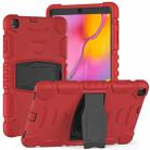 For Samsung Galaxy Tab A 10.1 (2019) T510 3-Layer Protection  Screen Frame + PC + Silicone Shockproof Combination Case with Holder(Red+Black) - 1