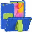 For Samsung Galaxy Tab A 10.1 (2019) T510 3-Layer Protection  Screen Frame + PC + Silicone Shockproof Combination Case with Holder(Blue+Lime) - 1