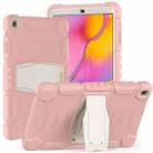 For Samsung Galaxy Tab A 10.1 (2019) T510 3-Layer Protection  Screen Frame + PC + Silicone Shockproof Combination Case with Holder(Cherry Blossoms Pink) - 1
