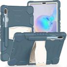 For Samsung Galaxy Tab S6 T860 3-Layer Protection  Screen Frame + PC + Silicone Shockproof Combination Case with Holder(Cornflower Blue) - 1