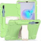 For Samsung Galaxy Tab S6 T860 3-Layer Protection  Screen Frame + PC + Silicone Shockproof Combination Case with Holder(Matcha Green) - 1