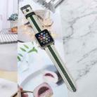 Two-color Stitching Lychee Texture Leather Watch Band For Apple Watch Series 8&7 41mm / SE 2&6&SE&5&4 40mm / 3&2&1 38mm(White Green) - 1