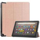 For Amazon Kindle Fire HD 10 (2021) Custer Texture Horizontal Flip Leather Case with Three-folding Holder & Sleep / Wake-up Function(Rose Gold) - 1